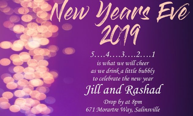 New Years Eve Party Invitations 2019 regarding proportions 1050 X 750