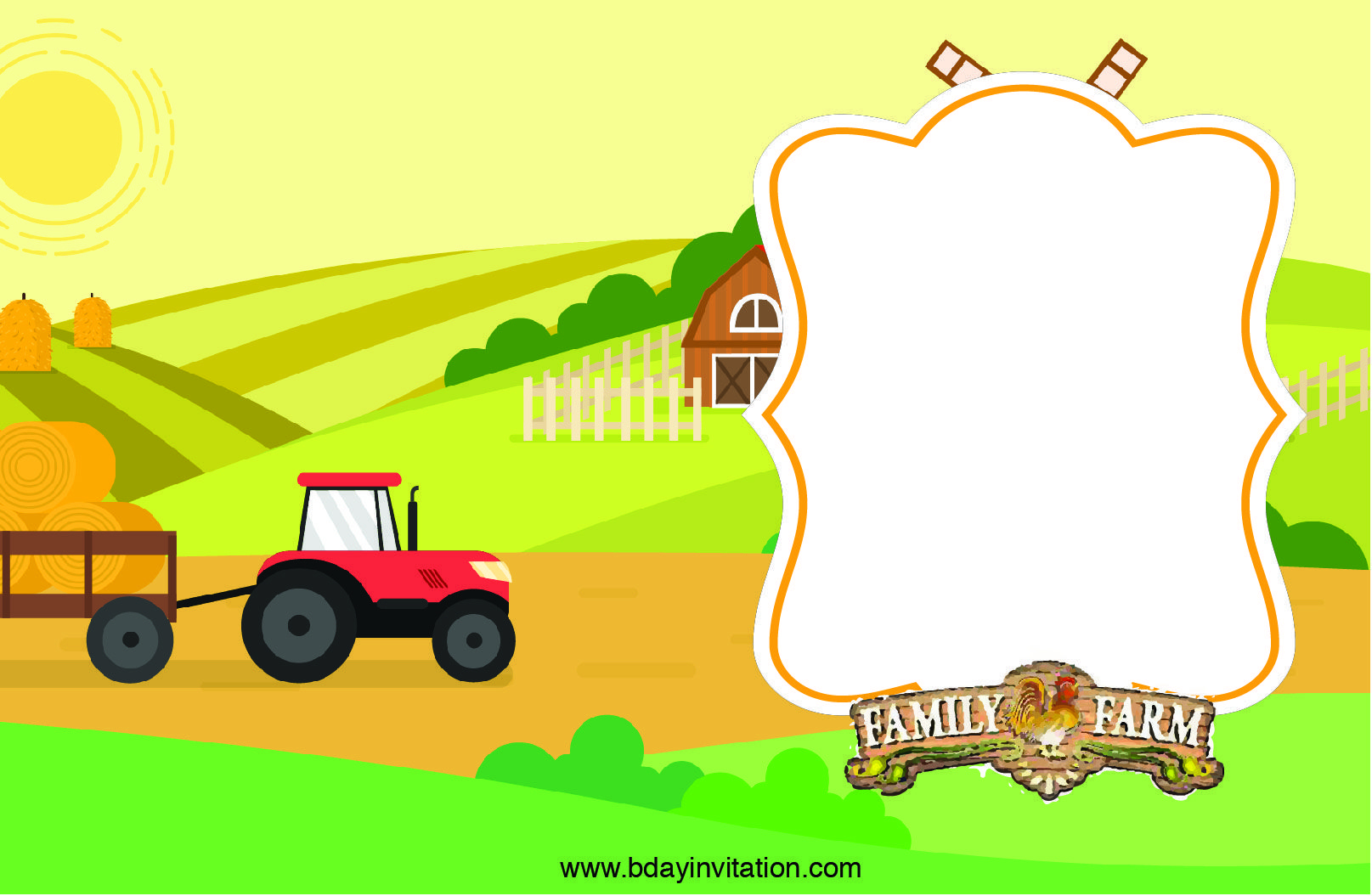 Nice Free Printable Farm Birthday Invitation Template Free in size 1615 X 1055