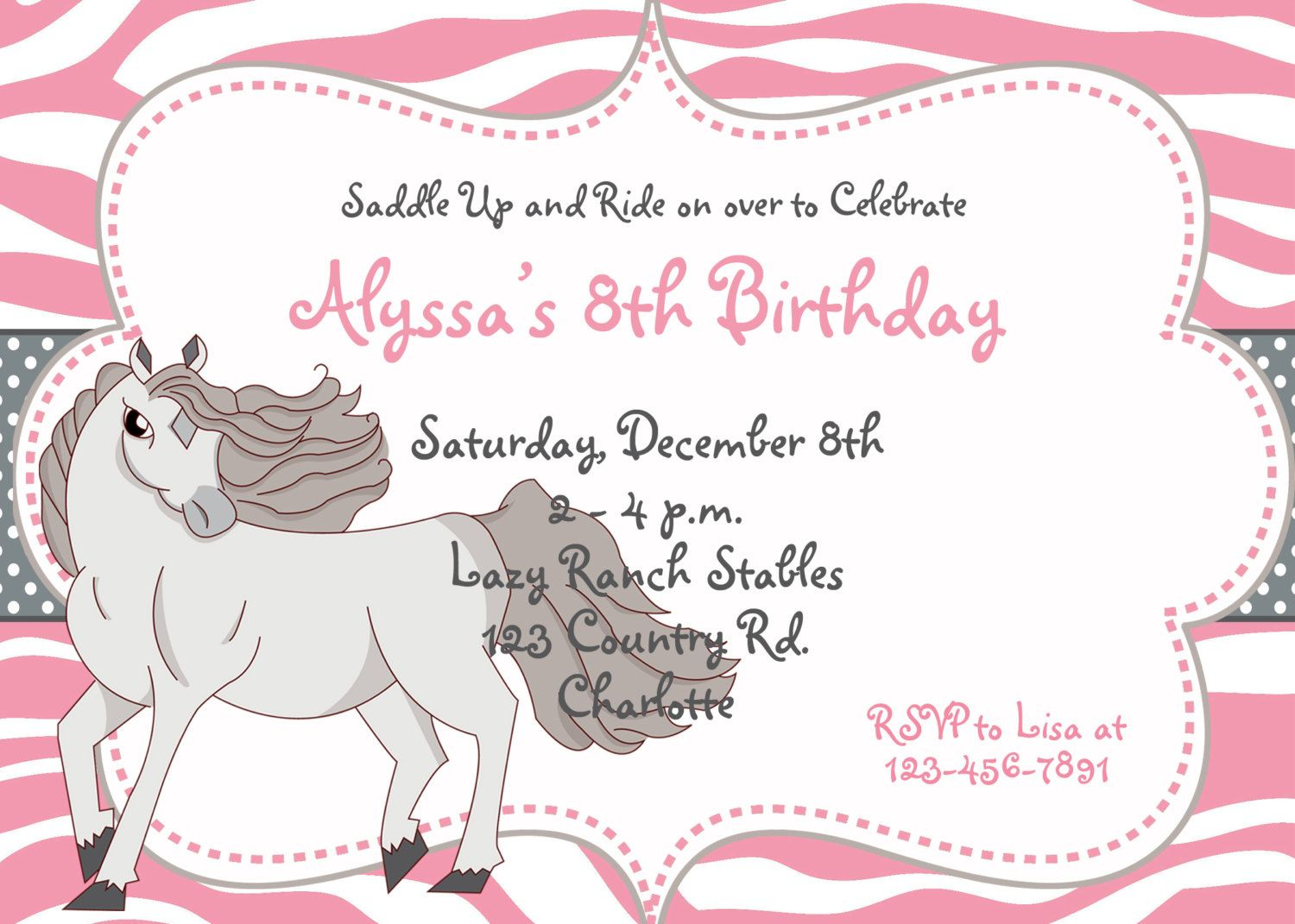 Nice Free Template Free Printable Horse Birthday Party Invitations with regard to measurements 1500 X 1071