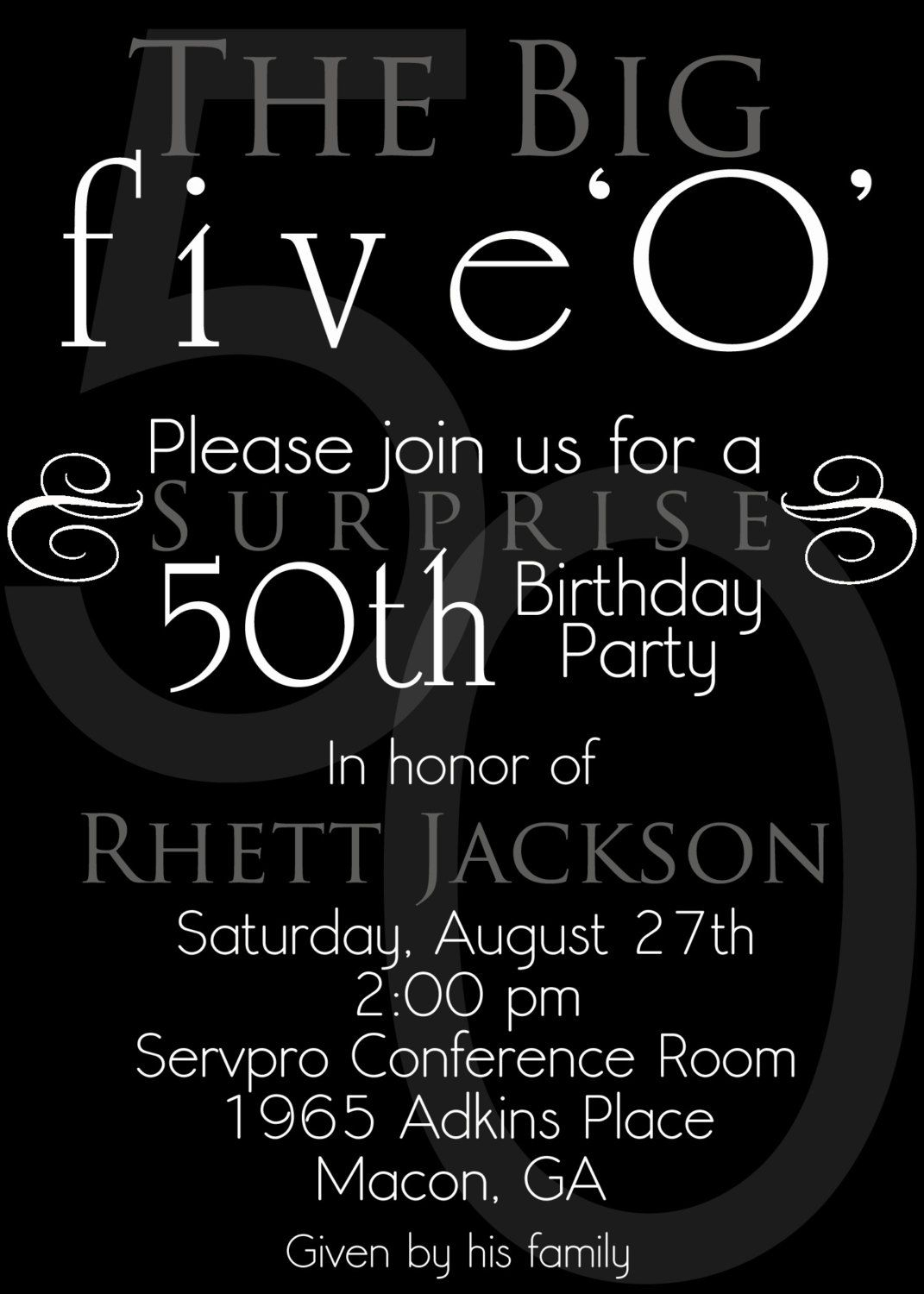 Nice The 50th Birthday Invitation Template Free Templates for dimensions 1071 X 1500