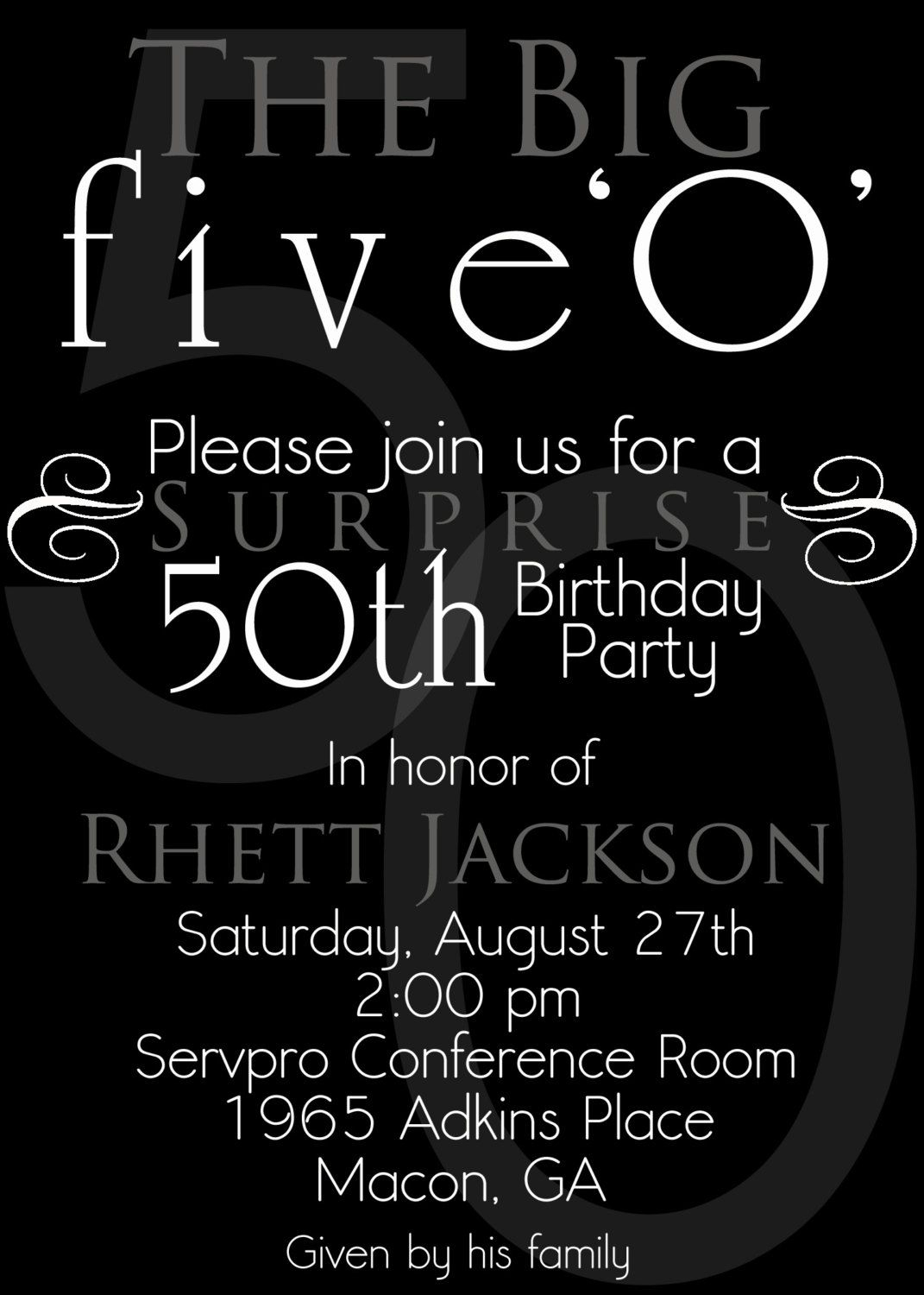 Nice The 50th Birthday Invitation Template Free Templates in dimensions 1071 X 1500