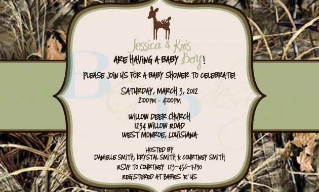 Nice Unique Ideas For Camo Ba Shower Invitations Free Templates within size 1500 X 1071