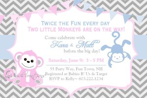 Nice Unique Ideas For Twin Ba Shower Invitations Free Templates inside dimensions 1500 X 1000