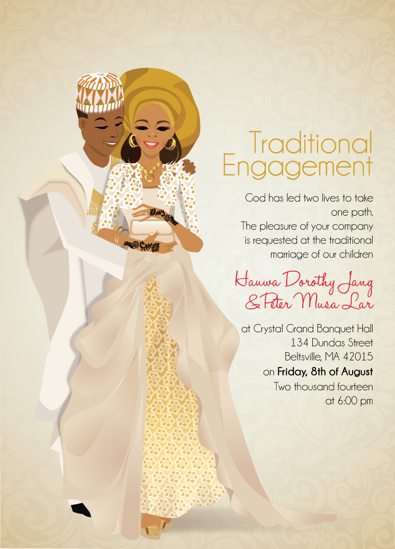 Nigerian Traditional Wedding Invitation Card inside dimensions 774 X 1074