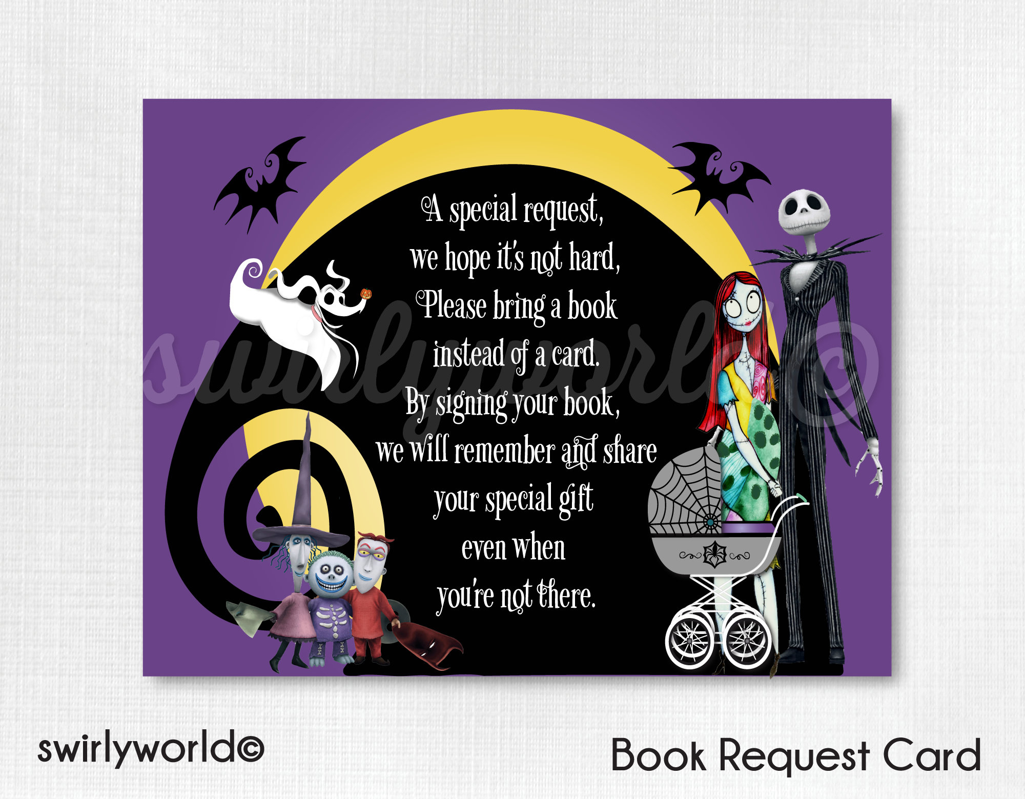 Nightmare Before Christmas Ba Shower Book Request Cards Etsy intended for sizing 2000 X 1559