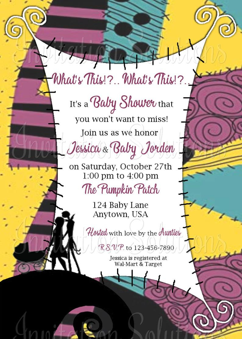 Nightmare Before Christmas Ba Shower Invitation Halloween Etsy within size 794 X 1112