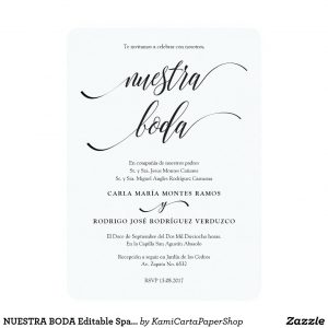 Nuestra Boda Editable Spanish Wedding Invitation Zazzle In within size 1106 X 1106