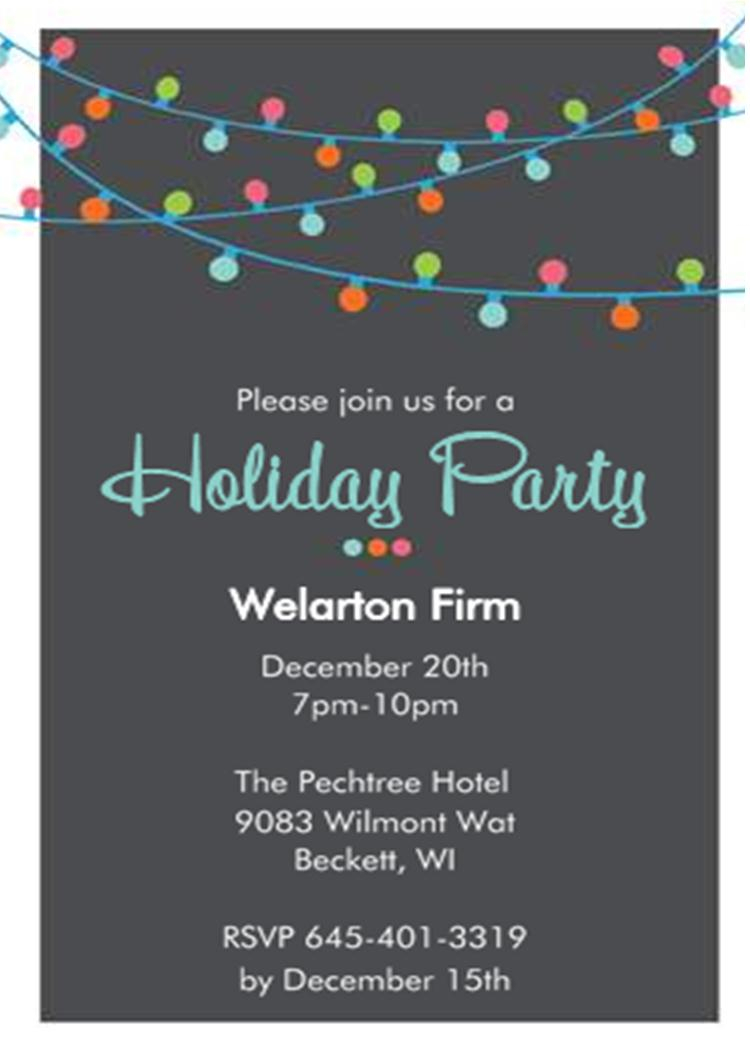 Office Christmas Party Invitation Template Invitation Templates Free for size 750 X 1050