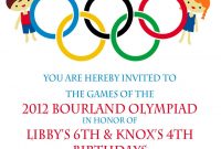 Olympic Party Invitation Olympics Birthday Invitation Digial File for dimensions 1071 X 1500