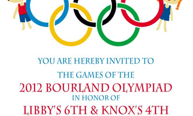 Olympic Party Invitation Olympics Birthday Invitation Digial File for dimensions 1071 X 1500