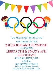 Olympic Party Invitation Olympics Birthday Invitation Digial File with size 1071 X 1500