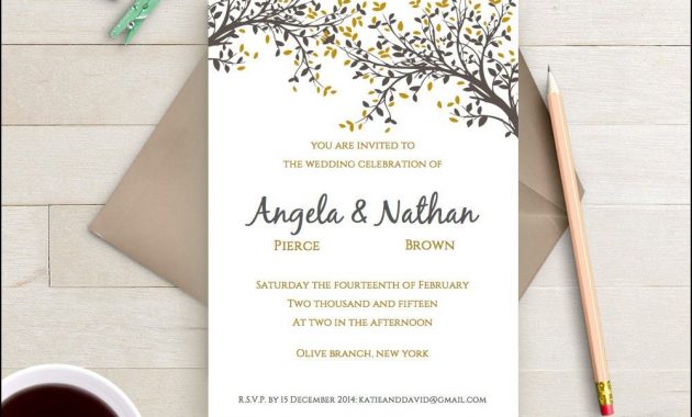 One Page Wedding Invitations Templates Tarj De Boda Printable intended for proportions 1000 X 1000