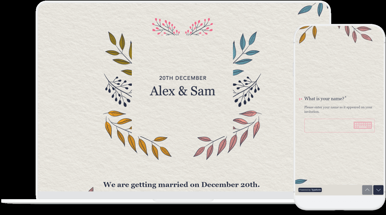 Online Wedding Invitation Template Typeform Templates with regard to proportions 1290 X 719