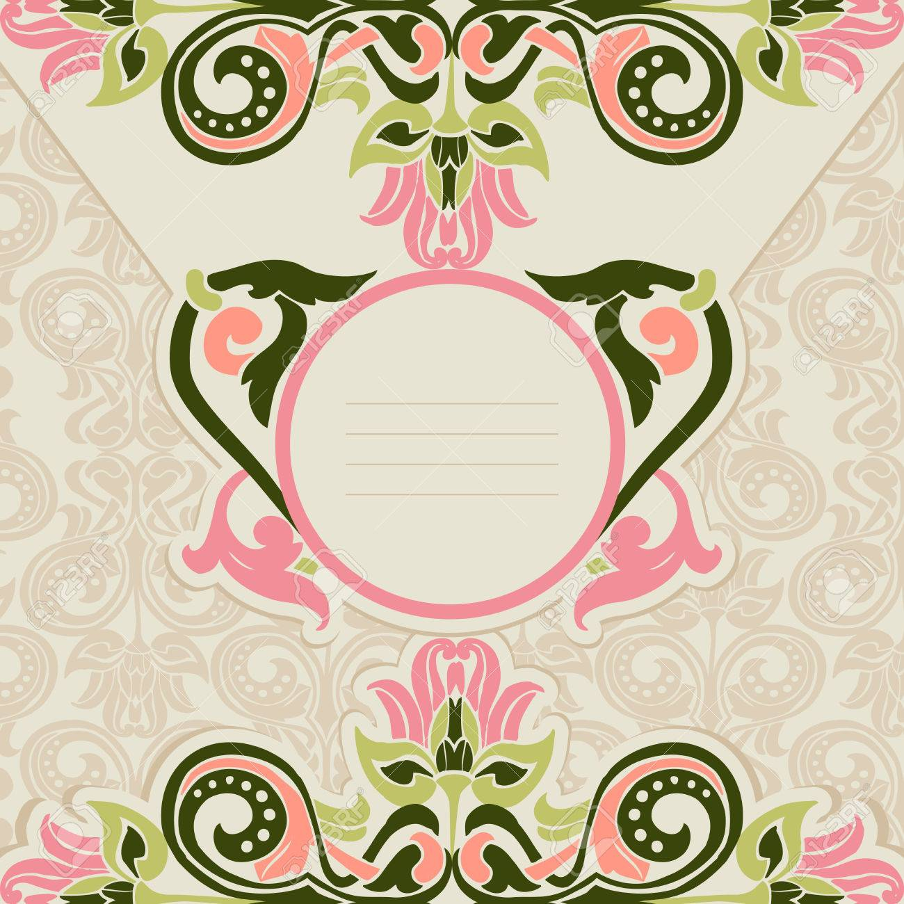 Ornament In Art Nouveau Style Template For The Invitation Royalty throughout measurements 1300 X 1300