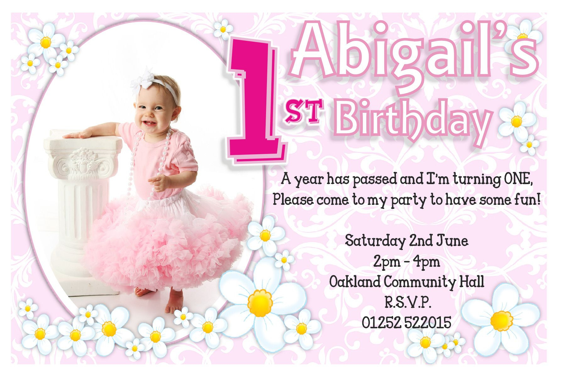 Outstanding First Birthday Invitation Templates Template Ideas 1st throughout sizing 1800 X 1200