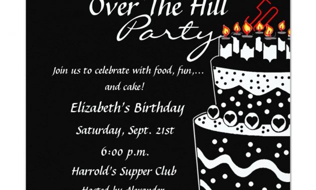 Over The Hill Birthday Party Invitation Zazzle Over The Hill in measurements 1104 X 1104