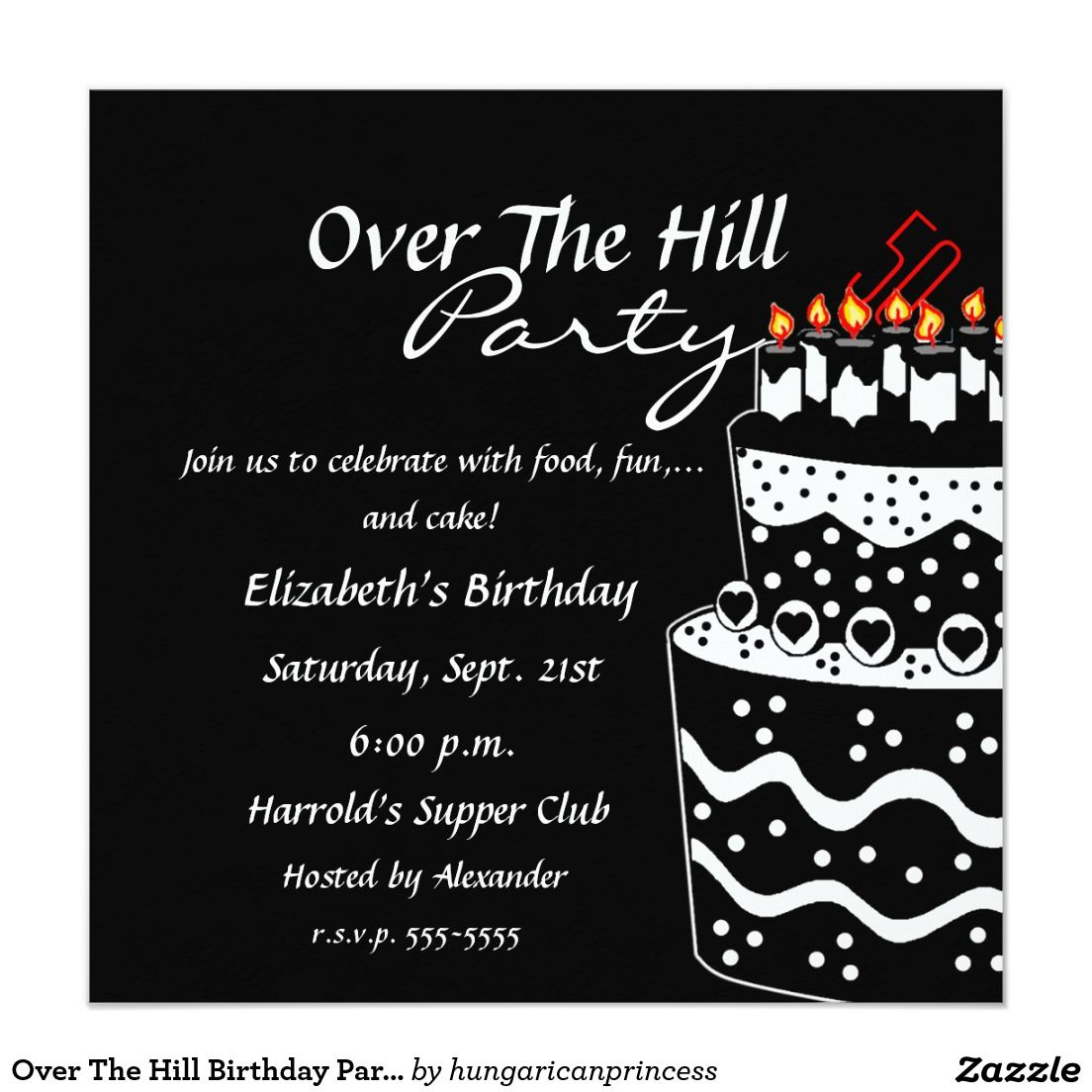 Over The Hill Birthday Party Invitation Zazzle Over The Hill in measurements 1104 X 1104