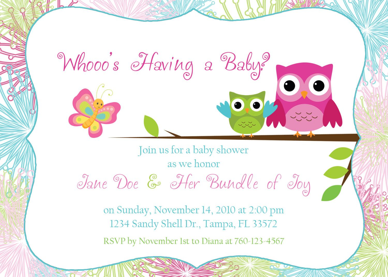 Owl Ba Shower Invitation Designsoccasion On Etsy 1600 pertaining to sizing 1500 X 1071