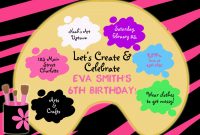 Paint Party Birthday Invitation Art Party Arts And Crafts Party throughout size 1500 X 1071