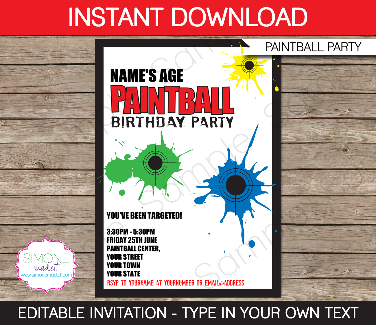 Paintball Party Invitations Template Invitations Paintball Party inside sizing 1300 X 1126