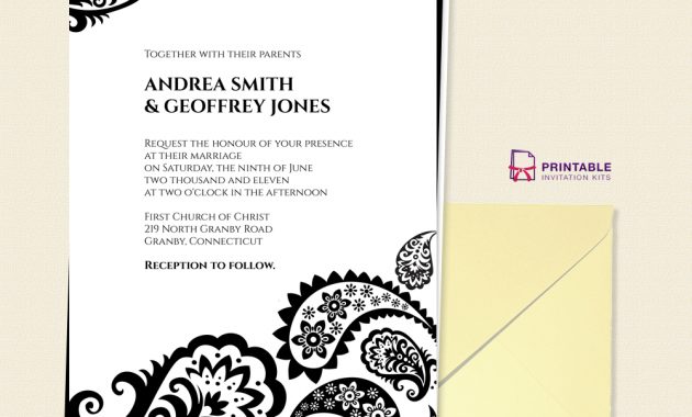 Paisley Border Wedding Invitation Wedding Invitation Templates in dimensions 1000 X 1000