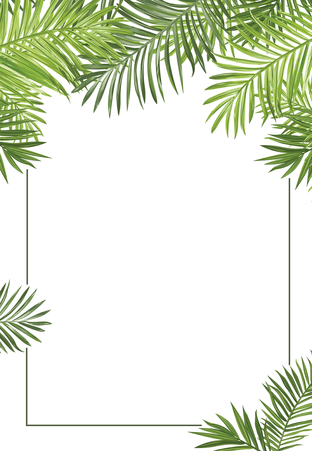 Palm Leaves Free Printable Professional Event Invitation Template inside measurements 1080 X 1560