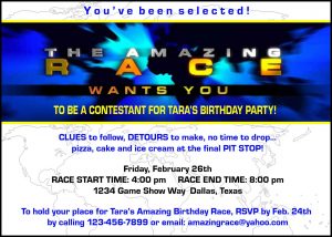 Paper Perfection Free Amazing Race Birthday Party Invitation throughout sizing 1600 X 1143