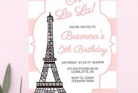 Paris Birthday Invitation For Girls Instant Download Paris Birthday for sizing 778 X 1242