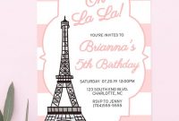 Paris Birthday Invitation For Girls Instant Download Paris Birthday throughout size 778 X 1242