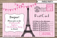 Paris Party Invitations Template Postcard To Paris for measurements 1300 X 1126