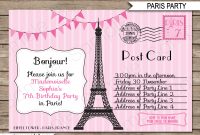 Paris Party Invitations Template Postcard To Paris in sizing 1300 X 1126