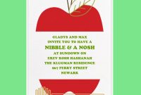 Party Awesome Apple Graphic Rosh Hashanah Invitation Template With with dimensions 1000 X 1000