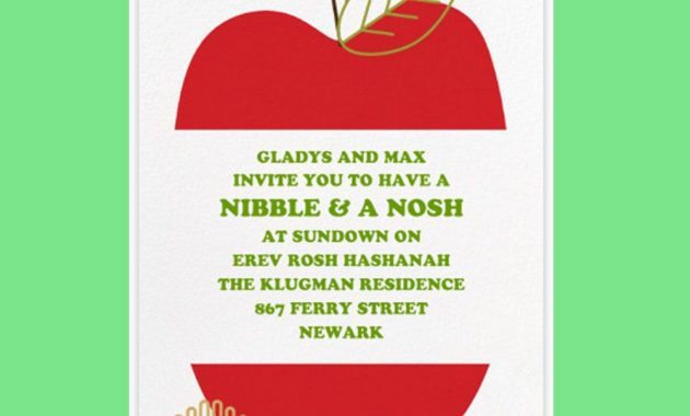 Party Awesome Apple Graphic Rosh Hashanah Invitation Template With with dimensions 1000 X 1000