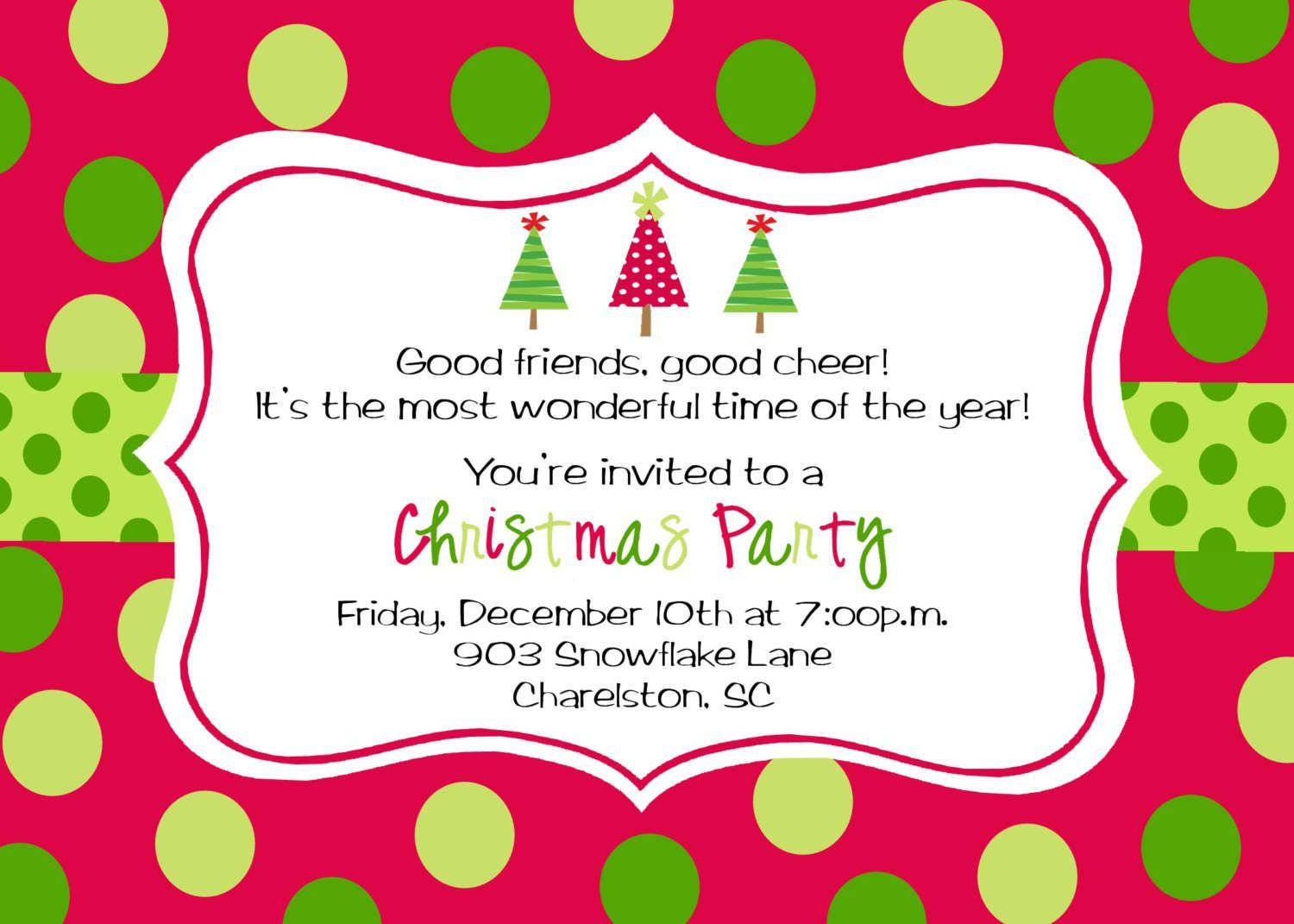 Party Invitation Template Online Free Its Christmas Time intended for proportions 1500 X 1071