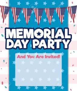 Party Invitation Template With Patriotic Buntings Design Confetti regarding size 1105 X 1300