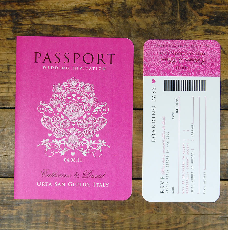 Passport To Love Booklet Travel Wedding Invitation Ditsy Chic within size 889 X 900