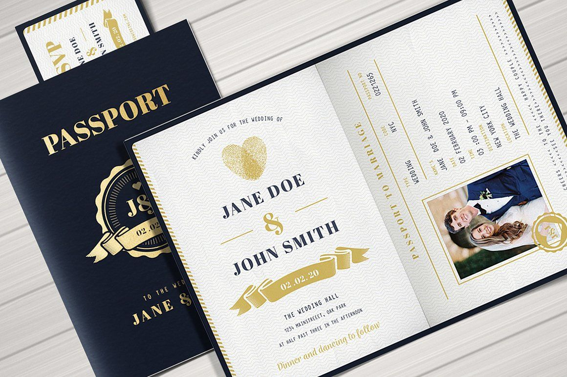 Passport Wedding Invitation Adobe Photoshop Adobe Illustrator inside proportions 1160 X 772