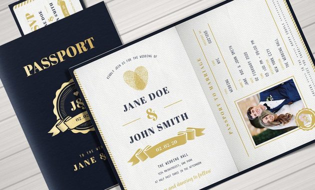 Passport Wedding Invitation Adobe Photoshop Adobe Illustrator with regard to measurements 1160 X 772