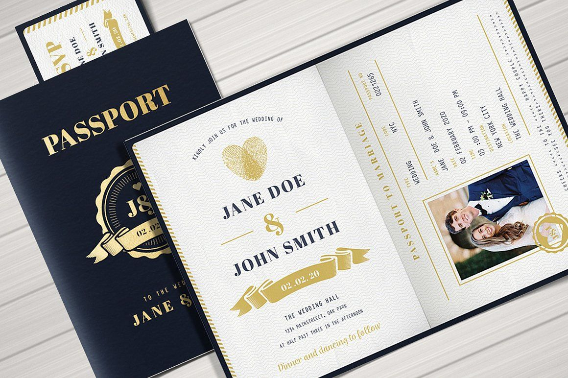 Passport Wedding Invitation Adobe Photoshop Adobe Illustrator with regard to measurements 1160 X 772