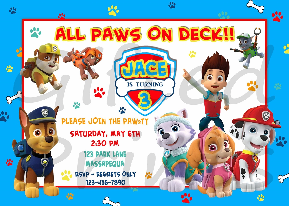 Paw Patrol Birthday Invitation Template Free Invitation Templates within measurements 1200 X 857