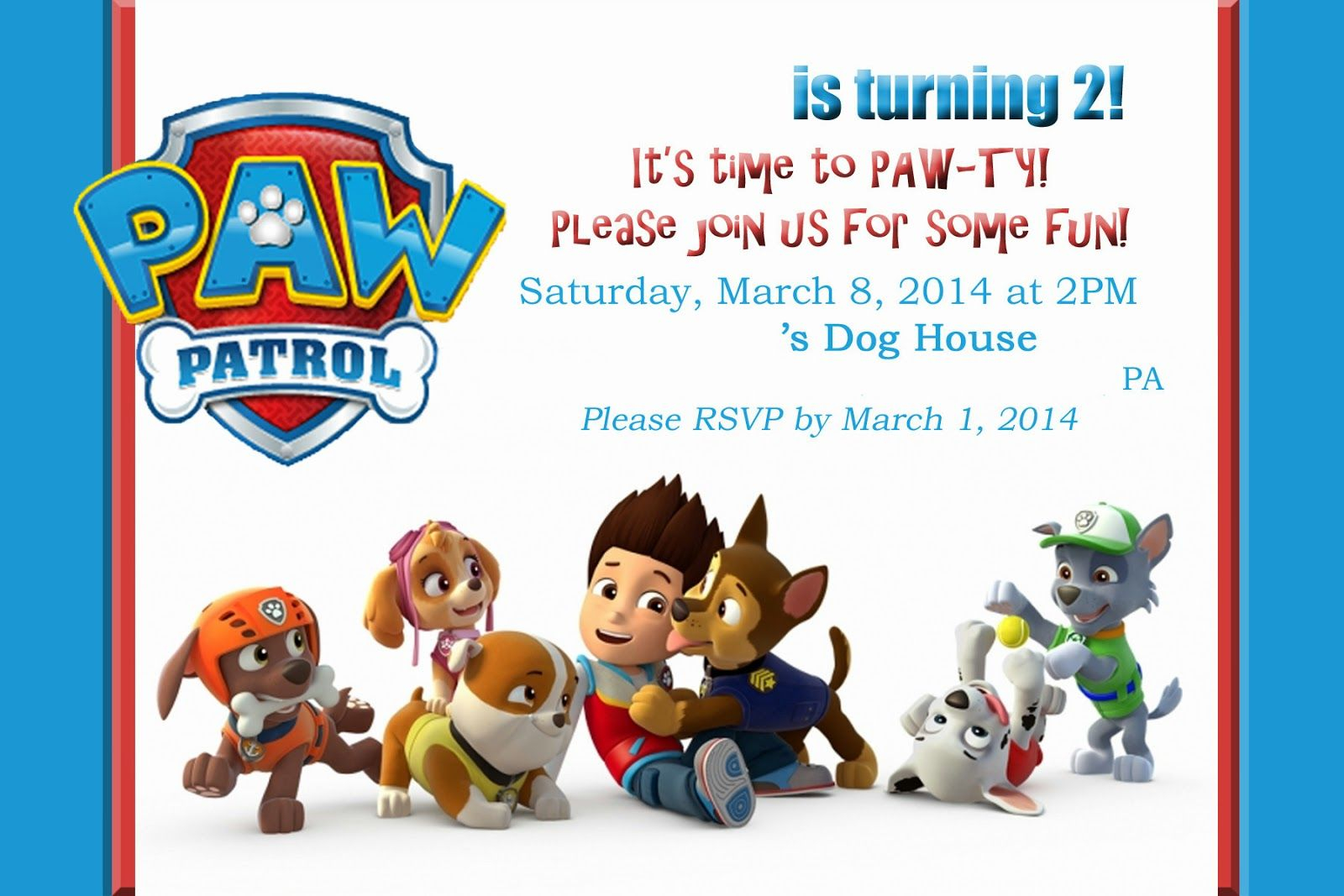 Paw Patrol Party This Site Has Tons Of Ideas And Free Pintables Or within proportions 1600 X 1067