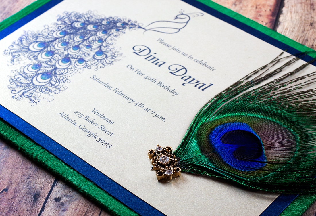 Peacock Indian Wedding Invitation Fluid Peacock Design Adorned in size 1100 X 751