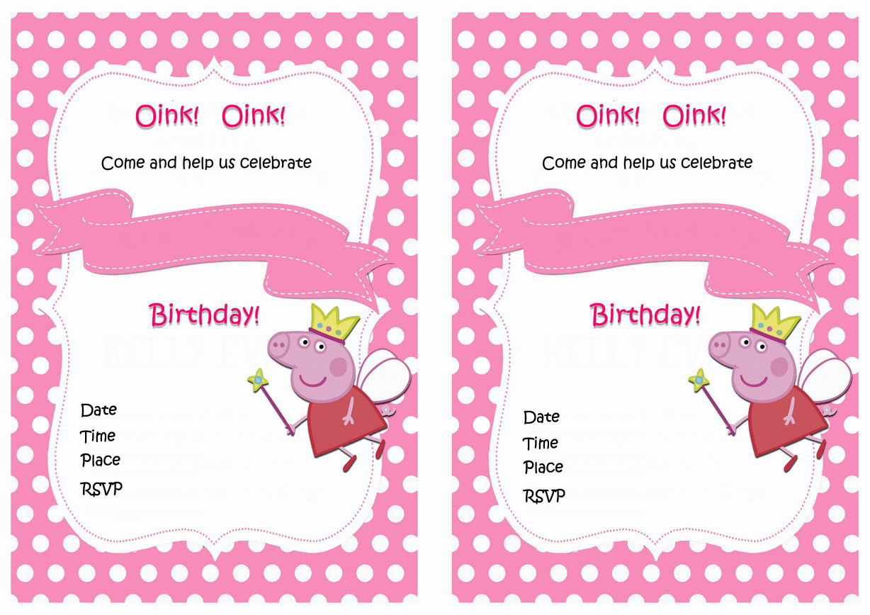 Peppa Pig Birthday Invitations Birthday Printable throughout size 1228 X 868