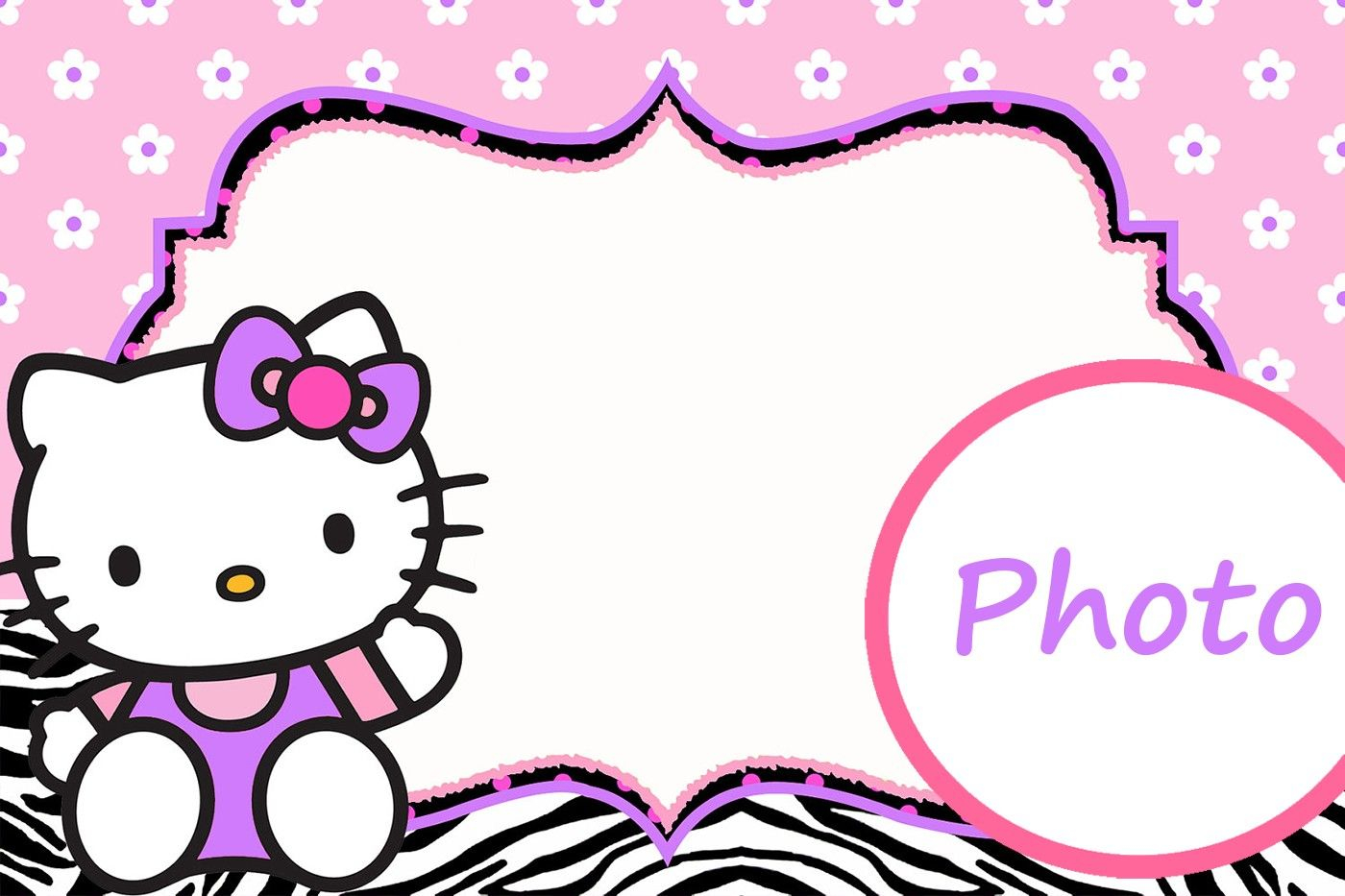 Personalized Hello Kitty Invitation Template Teisha Kawailehua O in proportions 1400 X 933