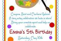 Personalized Invitations Art Painting Paint Pallette Crafts in dimensions 1080 X 1500