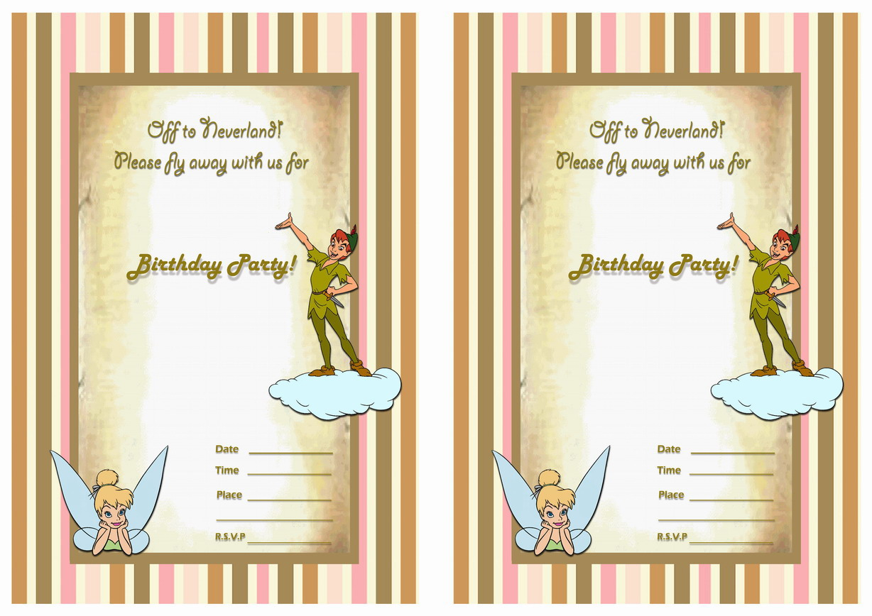 Peter Pan Birthday Invitations Birthday Printable pertaining to measurements 1228 X 868