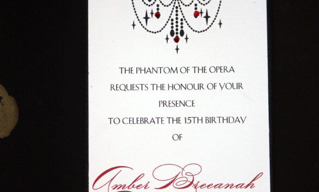 Phantom Of The Opera Invitations Lilsocialbutterflies On Etsy with measurements 953 X 1500