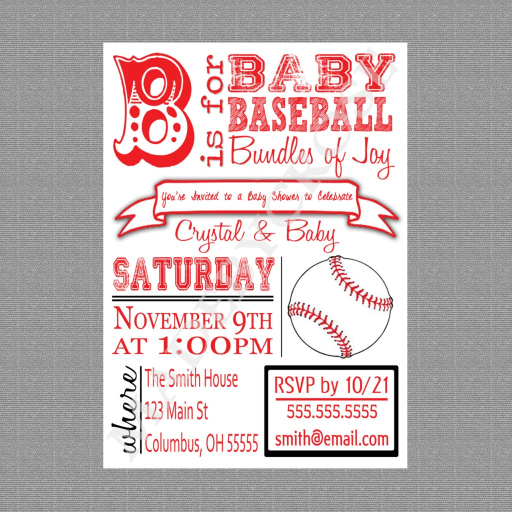 Photo Baseball Ba Shower Invitation Ideas Image with regard to size 1024 X 1024