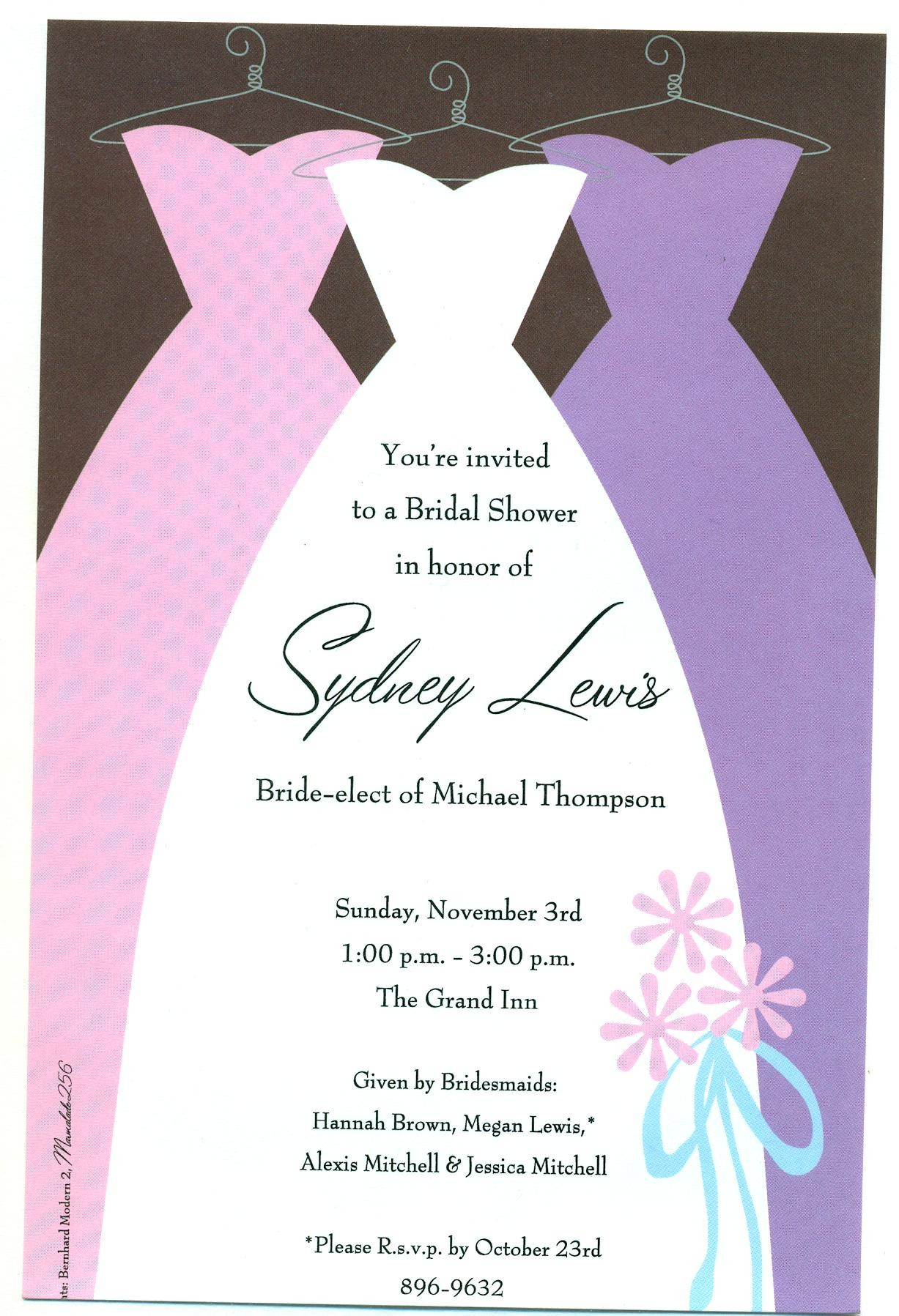 Photo Bridal Luncheon Invitations Free Image throughout dimensions 1227 X 1797