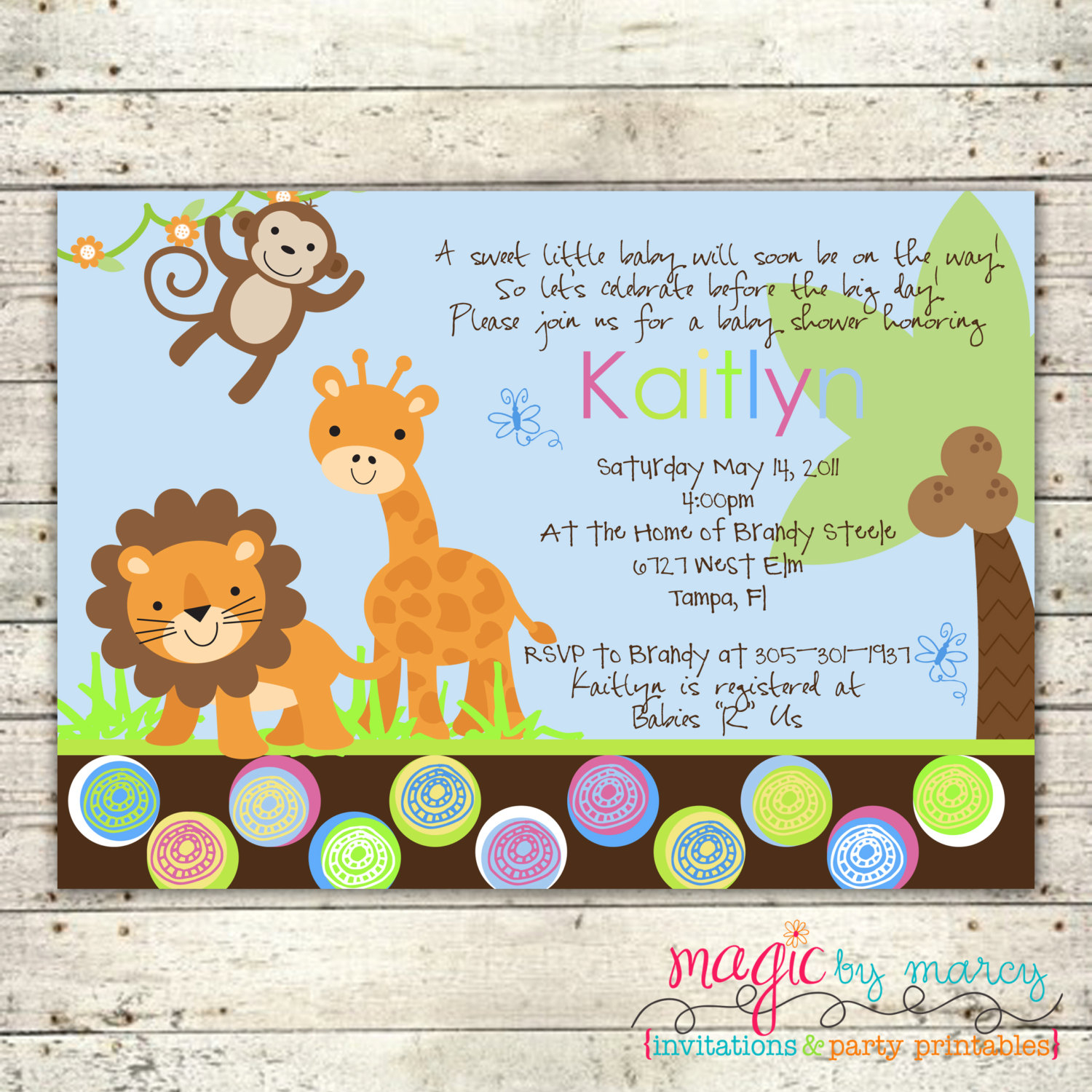 Photo Jungle Ba Shower Invitations Image in sizing 1500 X 1500